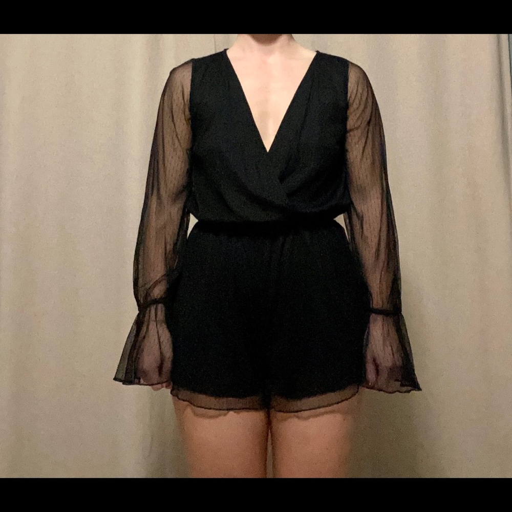 Black sheer romper!